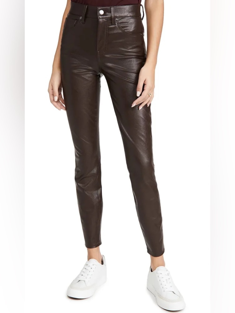 Veronica Beard Debbie High Waist Faux Leather Skinny Pants Women’s Size 26